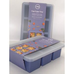 2 W&P Cup Cubes Silicone Freezer Tray with Lid, Makes 6 Perfect 1-Cup